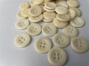 Corozo knap - flot ivory, 15 mm